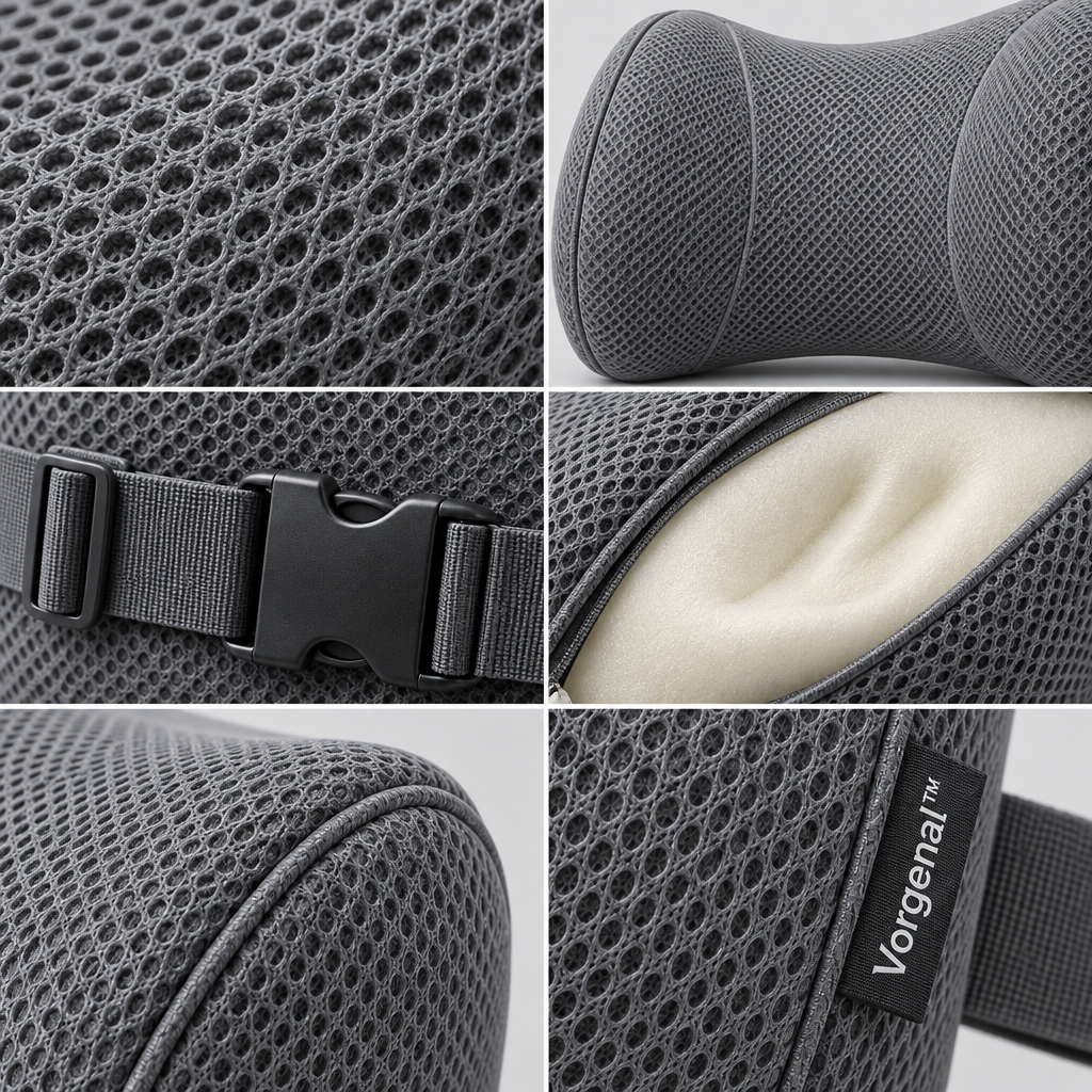 Vorqenal™ Adjustable Travel Lumbar Cushion image 3