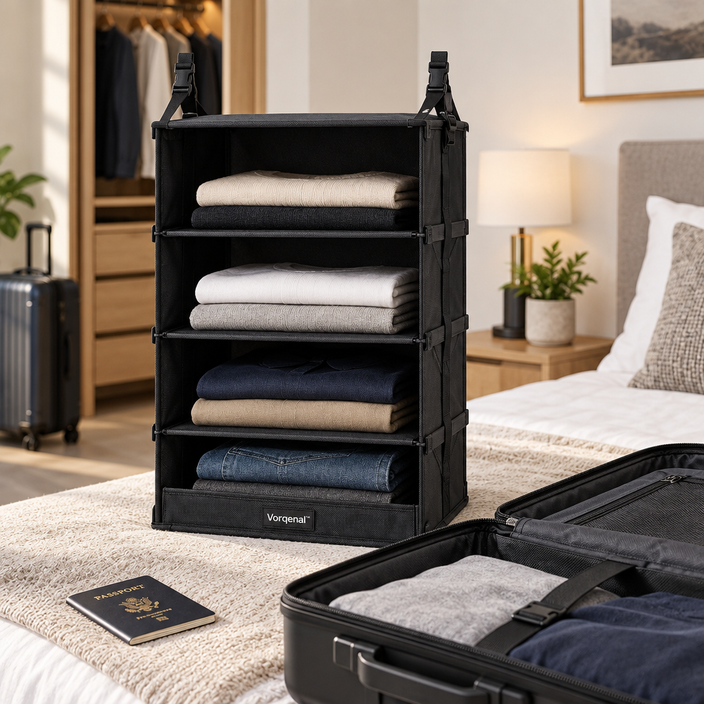 Vorqenal™ Foldable Luggage Organizer Shelf image 2